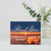 Summer Beach Mason Jar Blue Night Vielen Dank Postkarte (Stehend Vorderseite)