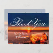 Summer Beach Mason Jar Blue Night Vielen Dank Postkarte (Vorne/Hinten)