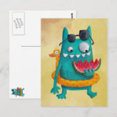 Summer Beach Monster Postkarte (Vorne/Hinten)