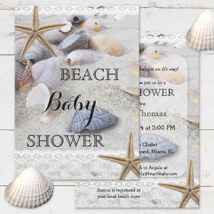 Summer Beach Muscheln Kinderdusche Einladung