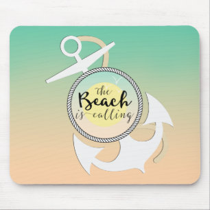 Summer Beach Nautical Typografy Mousepad