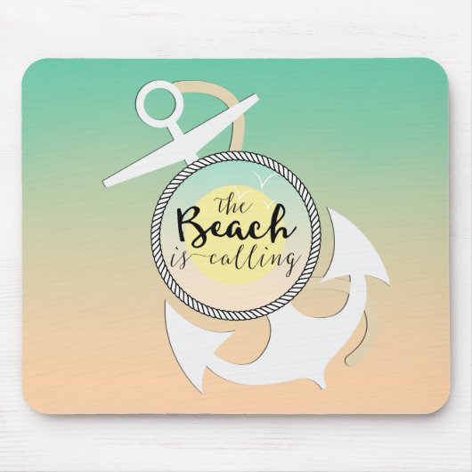 Summer Beach Nautical Typografy Mousepad (Vorne)