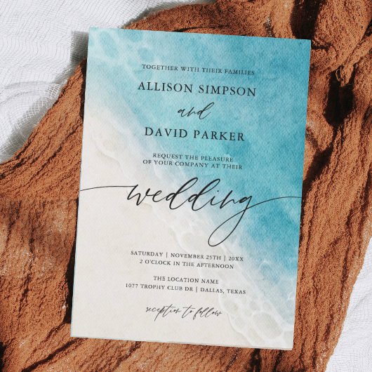 Summer Beach Nautical Wedding Einladungen