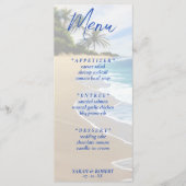 Summer Beach Ocean Resort Hochzeitsempfang Menükarte (Vorderseite)