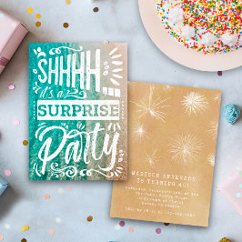 Summer Beach Ocean Shh Surprise Birthday Party Einladung