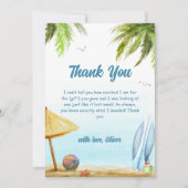 Summer Beach Ocean Surfboard Babydusche Dankeskarte (Vorderseite)