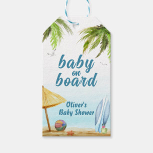 Summer Beach Ocean Surfboard Babydusche Geschenkanhänger