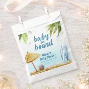 Summer Beach Ocean Surfboard Babydusche Geschenktütchen