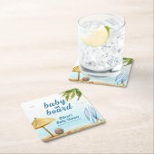 Summer Beach Ocean Surfboard Babydusche Rechteckiger Pappuntersetzer (Vor Ort)