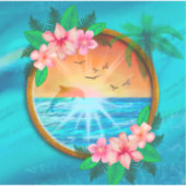 Summer Beach Ocean Vögel fliegen in Himmel und wur Aufkleber (Vorderseite)