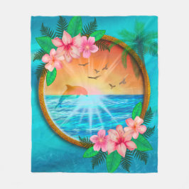 Summer Beach Ocean Vögel fliegen in Himmel und wur Fleecedecke