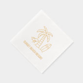 Summer Beach Palm Surfboard Resort Servietten Mit Folie (Rechts)