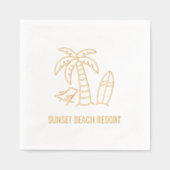 Summer Beach Palm Surfboard Resort Servietten Mit Folie (Vorderseite)
