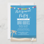 Summer Beach Palm Tree Retirement Party Einladung (Vorderseite)