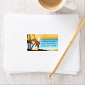 Summer Beach Palm Trees Custom Address Labels Adressaufkleber (Insitu)