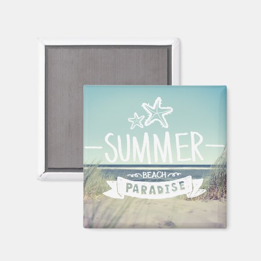 Summer Beach Paradise Magnet (Vorderseite/Rückseite)