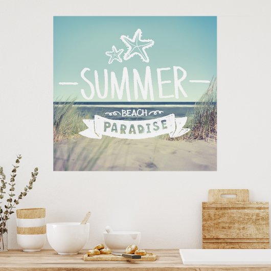 Summer Beach Paradise Poster (Küche)