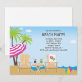 Summer Beach Party Einladung (Vorne/Hinten)