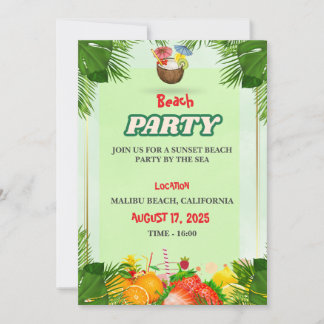 Summer Beach Party Einladung