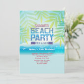 Summer Beach Party Einladung (Stehend Vorderseite)