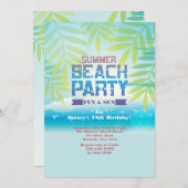 Summer Beach Party Einladung (Vorne/Hinten)