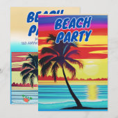 SUMMER BEACH PARTY EINLADUNG (Vorne/Hinten)