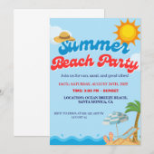 SUMMER BEACH PARTY INVITE EINLADUNG (Vorne/Hinten)