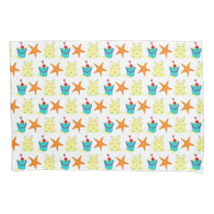 Summer Beach Party Sandcastle Starfish Pail Shovel Kissenbezug