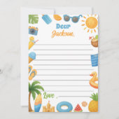 Summer Beach Party Time Capsule Note Card Dankeskarte (Vorderseite)