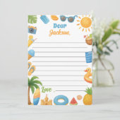 Summer Beach Party Time Capsule Note Card Dankeskarte (Stehend Vorderseite)