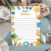 Summer Beach Party Time Capsule Note Card Dankeskarte
