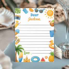 Summer Beach Party Time Capsule Note Card Dankeskarte