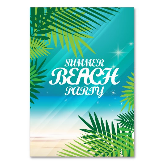 Summer Beach Party Tischnummer (Vorderseite)