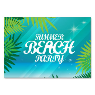 Summer Beach Party Tischnummer