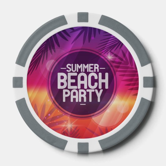 Summer Beach Partys Night Pokerchips (Vorderseite)