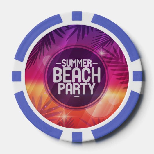 Summer Beach Partys Night Pokerchips (Vorderseite)