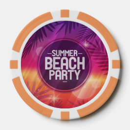 Summer Beach Partys Night Pokerchips