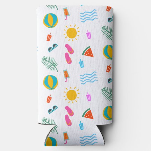 Summer Beach Pattern Cooler Selters Dosenkühler (Rückseite)