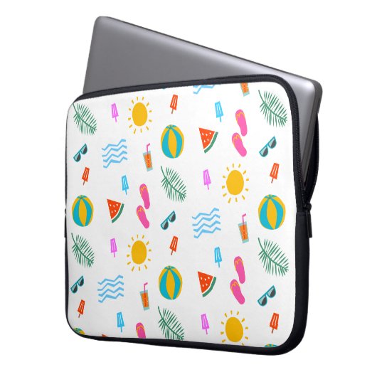 Summer Beach Pattern Electronics Bag Laptopschutzhülle (Vorderseite Links)