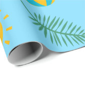 Summer Beach Pattern Geburtstagskorb Geschenkpapier (Rolleneckpunkt)