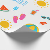 Summer Beach Pattern Geburtstagskorb Geschenkpapier (Ecke)