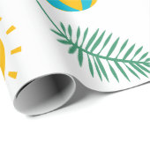 Summer Beach Pattern Geburtstagskorb Geschenkpapier (Rolleneckpunkt)