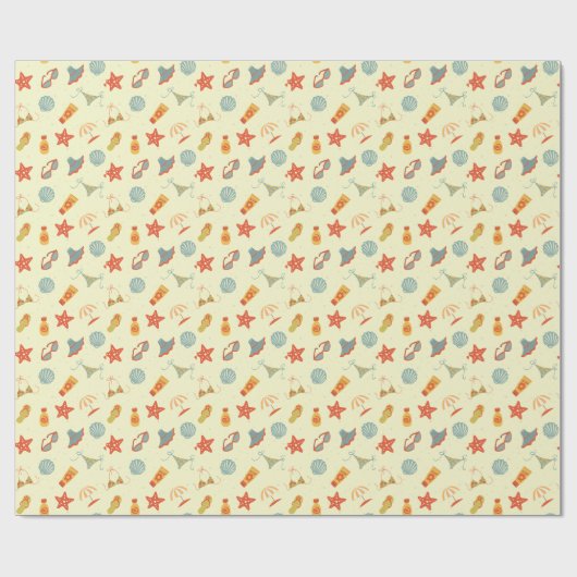 Summer Beach Pattern Geschenkpapier (Flach)
