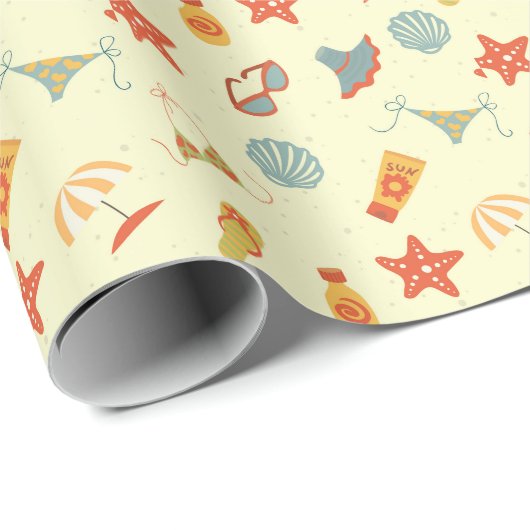 Summer Beach Pattern Geschenkpapier (Rolleneckpunkt)