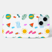 Summer Beach Pattern IPhone 15 Fall Case-Mate iPhone Hülle (Rückseite (Horizontal))