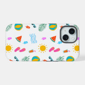 Summer Beach Pattern IPhone 15 Fall Hülle (Rückseite (Horizontal))