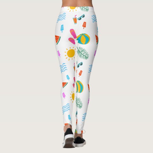 Summer Beach Pattern Leggings (Rückseite)