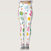 Summer Beach Pattern Leggings (Vorderseite)