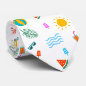Summer Beach Pattern Neck Tie Krawatte (Gerollt)