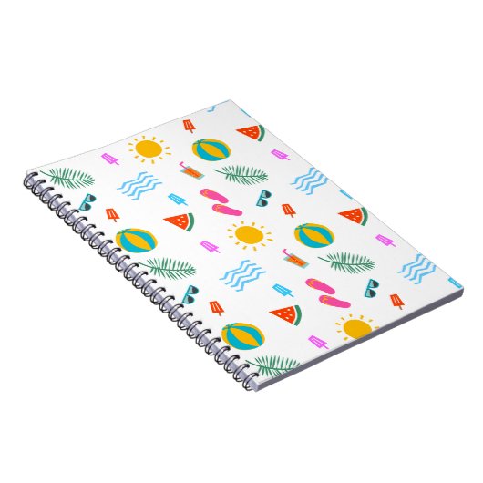 Summer Beach Pattern Notebook Notizblock (Rechte Seite)